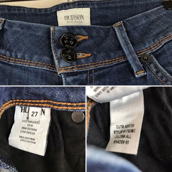 HUDSON Jeans Flap Pockets Straight Leg Dark Wash Size 27 Y2K Mid Low Rise - Picture 8 of 8